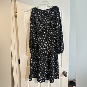 Floral Black Midi Dress